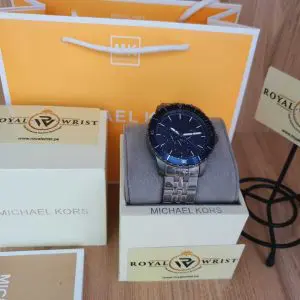 Michael Kors Men’s Chronograph Quartz Stainless Steel Blue Dial 44mm Watch MK7155