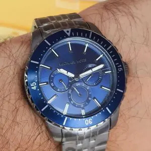 Michael Kors Men’s Chronograph Quartz Stainless Steel Blue Dial 44mm Watch MK7155
