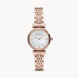 Emporio Armani Women’s Stainless Steel Mother of Pearl Dial 28mm Watch AR11316