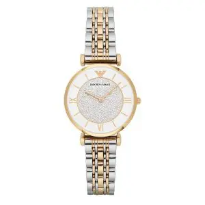 Emporio Armani Women’s Quartz Two-tone Stainless Steel White Dial 32mm Watch AR2076