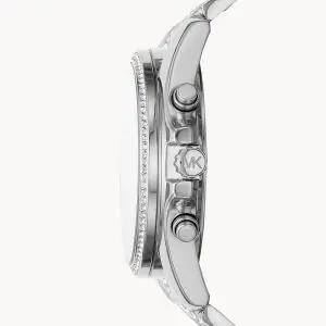 Michael Kors Women’s Chronograph Quartz Stainless Steel Silver Dial 44mm Watch MK6728