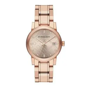 Burberry Women’s Swiss Made Stainless Steel Rose Gold Dial 34mm Watch BU9126