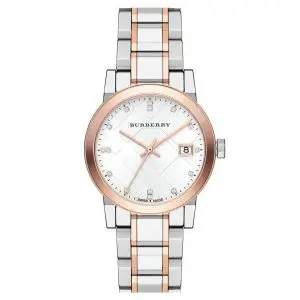 Burberry Women’s Swiss Made Two-Tone Stainless Steel Silver Dial 34mm Watch BU9127