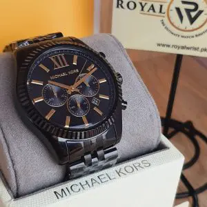 Michael Kors Men’s Chronograph Quartz Stainless Steel Black Dial 44mm Watch MK8603