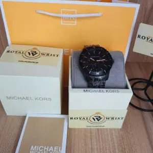 Michael Kors Men’s Chronograph Quartz Stainless Steel Black Dial 44mm Watch MK7157