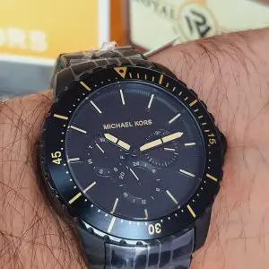 Michael Kors Men’s Chronograph Quartz Stainless Steel Black Dial 44mm Watch MK7157