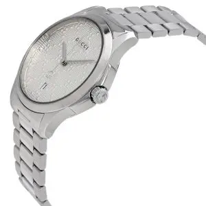 Gucci Unisex Analog Quartz Stainless Steel Swiss Made Silver 38mm Watch YA126459