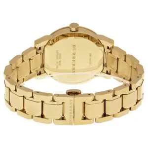 Burberry Women’s Swiss Made Stainless Steel Gold Dial 34mm Watch BU9134
