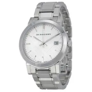 Burberry Unisex Swiss Made Stainless Steel Silver Dial 38mm Watch BU9000