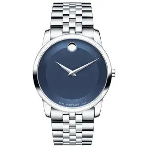 Movado Men's Quartz Swiss Made Blue Dial 40mm Watch 0606982
