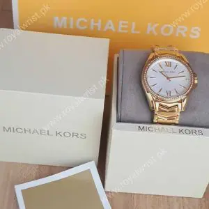 Michael Kors Women’s Quartz Stainless Steel White Dial 38mm Watch MK6693