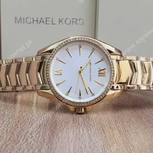 Michael Kors Women’s Quartz Stainless Steel White Dial 38mm Watch MK6693