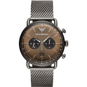 Emporio Armani Men’s Quartz Chronograph Stainless Steel Brown Dial 43mm Watch AR11141