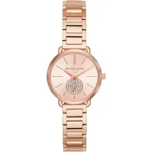 Michael Kors Women’s Quartz Stainless Steel Rose Gold Dial 28mm Watch MK3839