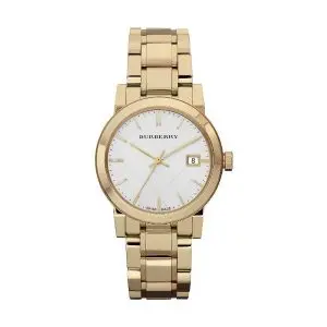 Burberry Ladies Stainless Steel White Dial Gold tone 34mm Watch BU9103