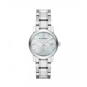 Burberry Women’s Swiss Made Quartz Stainless Steel Silver Dial 34mm Watch BU9125