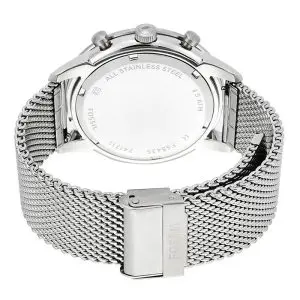 Fossil Men’s Chronograph Quartz Silver Stainless Steel White Dial 44mm Watch FS5382