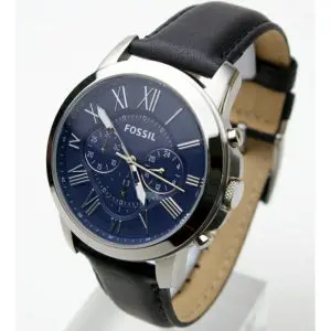 Fossil Men’s Chronograph Quartz Leather Strap Blur Dial 44mm Watch FS4990