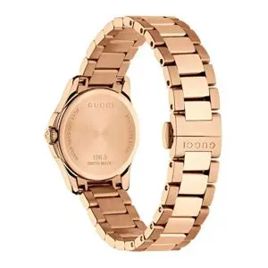 Gucci Women’s Quartz Stainless Steel Swiss Made Rose Gold Dial 27mm Watch YA126567