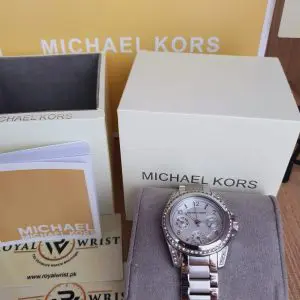 Michael Kors Women’s Analog Stainless Steel Silver Dial 33mm Watch MK5612