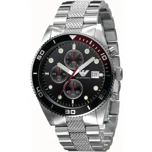 Emporio Armani Men’s Chronograph Quartz Stainless Steel Black Dial 42mm Watch AR5855