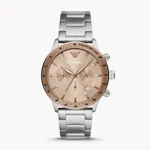 Emporio Armani Men’s Quartz Stainless Steel Beige Dial 43mm Watch AR11352