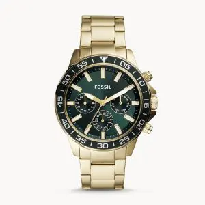 Fossil Men’s Chronograph Quartz Stainless Steel Green Dial 45mm Watch BQ2493