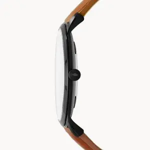 Fossil Men’s Quartz Leather Strap Black Dial 44mm Watch FS5305
