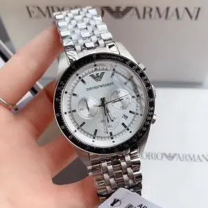 Emporio Armani Men’s Quartz Stainless Steel Silver Dial 46mm Watch AR6073