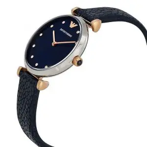 Emporio Armani Women’s Quartz Leather Strap Blue 33mm Watch AR1989