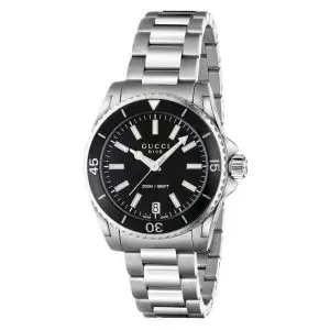 Gucci Women’s Quartz Stainless Steel Swiss Made Black Dial 32mm Watch YA136403