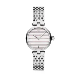 Emporio Armani Women’s Analog Stainless Steel White Dial 32mm Watch AR11195