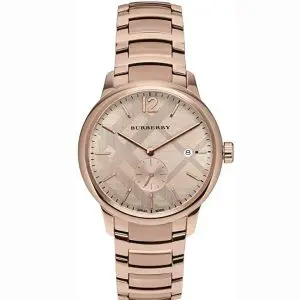 Burberry Men's Swiss Made Stainless Steel Rose Gold Dial 40mm Watch BU10013