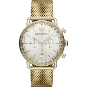 Emporio Armani Men's Quartz Stainless Steel Beige Dial 43mm Watch AR11315