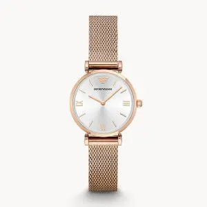 Emporio Armani Women’s Analog Stainless Steel Silver Dial 32mm Watch AR1956