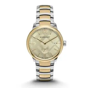 Burberry Men’s Swiss Made Stainless Steel Gold Dial 40mm Watch BU10011