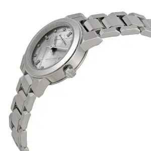 Burberry Ladies Swiss Made Stainless Steel Silver Dial 26mm Watch BU9230