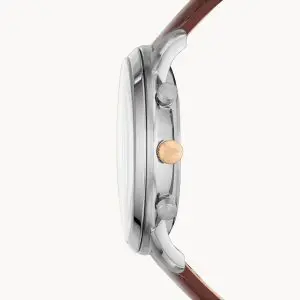 Fossil Men’s Chronograph Quartz Leather Strap Grey Dial 44mm Watch FS5408
