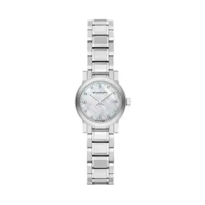 Burberry Ladies Swiss Made Stainless Steel Mother of Pearl Dial 26mm Watch BU9224