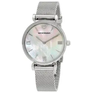 Emporio Armani Women’s Analog Stainless Steel Mother of Pearl Dial 32mm Watch AR1955