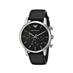 Emporio Armani Men’s Chronograph Quartz Leather Strap Blue Dial 41mm Watch AR1733