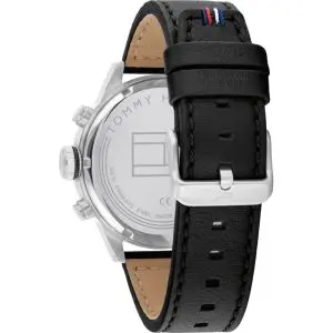 Tommy Hilfiger Men’s Quartz Leather Strap Black Dial 46mm Watch 1791810