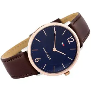 Tommy Hilfiger Men’s Quartz Leather Strap Blue Dial 40mm Watch 1710354
