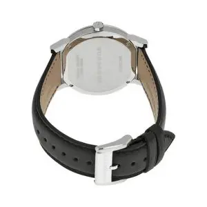 Burberry Men’s Swiss Made Leather Strap Silver Dial 38mm Watch BU9008