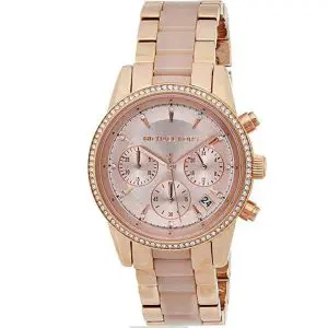 Michael Kors Women’s Quartz Stainless Steel Rose Gold Dial 37mm Watch MK6307