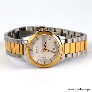 Gucci Women’s Swiss Made Quartz Stainless Steel Silver Dial 27mm Watch YA126563 - Image 3