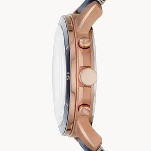 Fossil Men’s Chronograph Quartz Leather Strap Blue Dial 43mm Watch FS5237