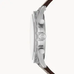 Fossil Men’s Chronograph Quartz Leather Strap Beige Dial 46mm Watch FS5696