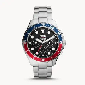 Fossil Men’s Chronograph Quartz Stainless Steel Black Dial 46mm Watch FS5767