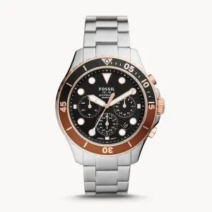 Fossil Men’s Chronograph Quartz Stainless Steel Black Dial 46mm Watch FS5768